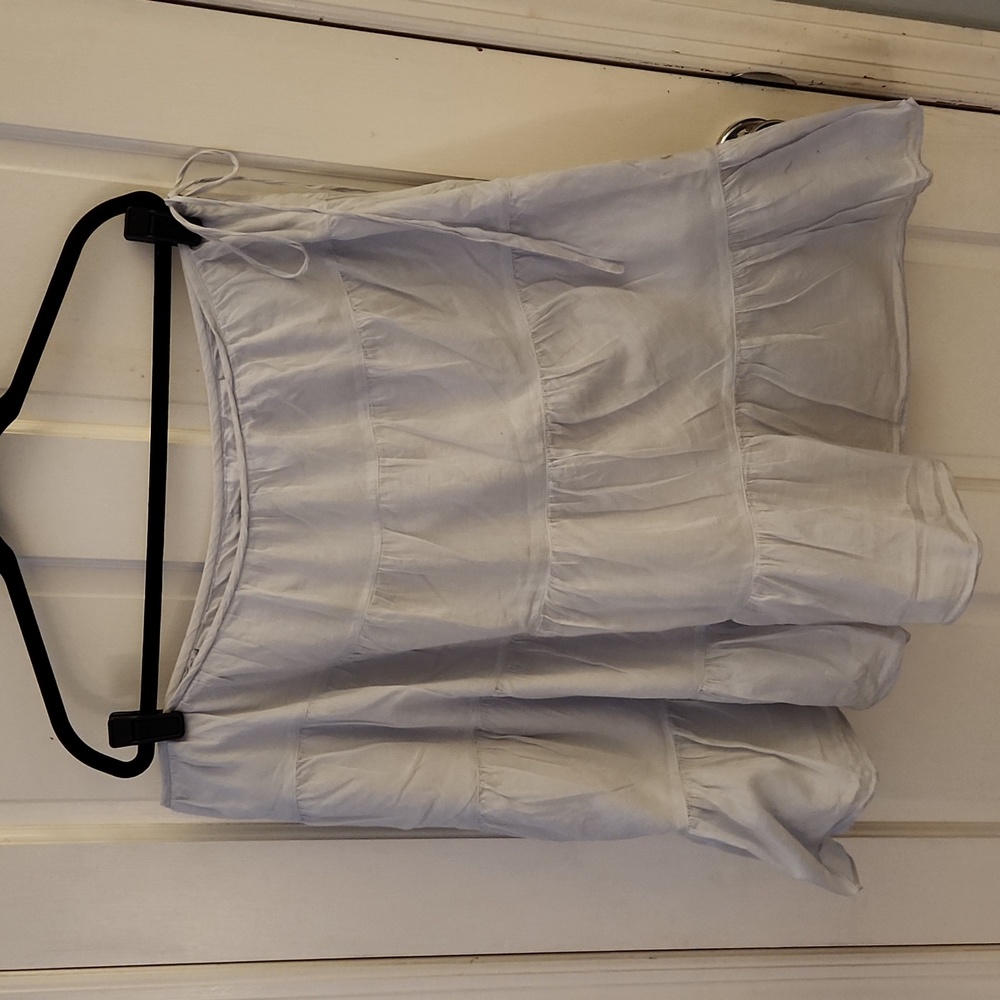Beautiful knee length sky blue linen blend skirt